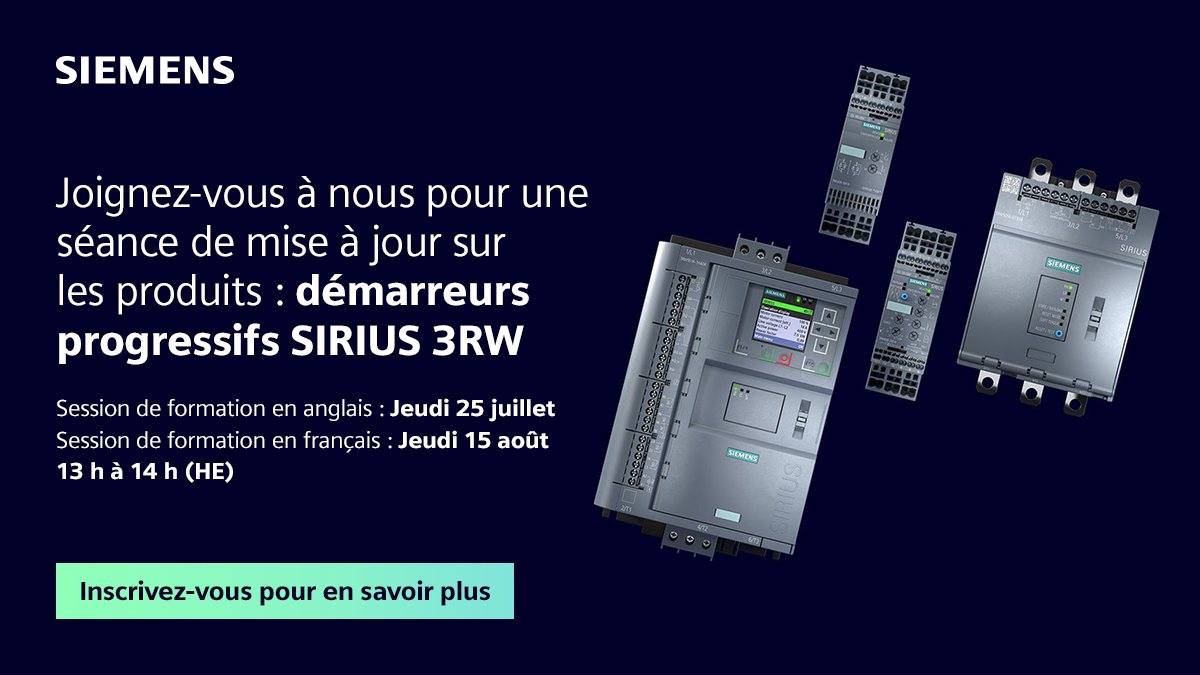 Nous profitons de cette occasion pour vous présenter une séance de mise à jour sur les produits : nos démarreurs progressifs SIRIUS 3RW

Inscrivez-vous pour en savoir plus.

sie.ag/QCxr3