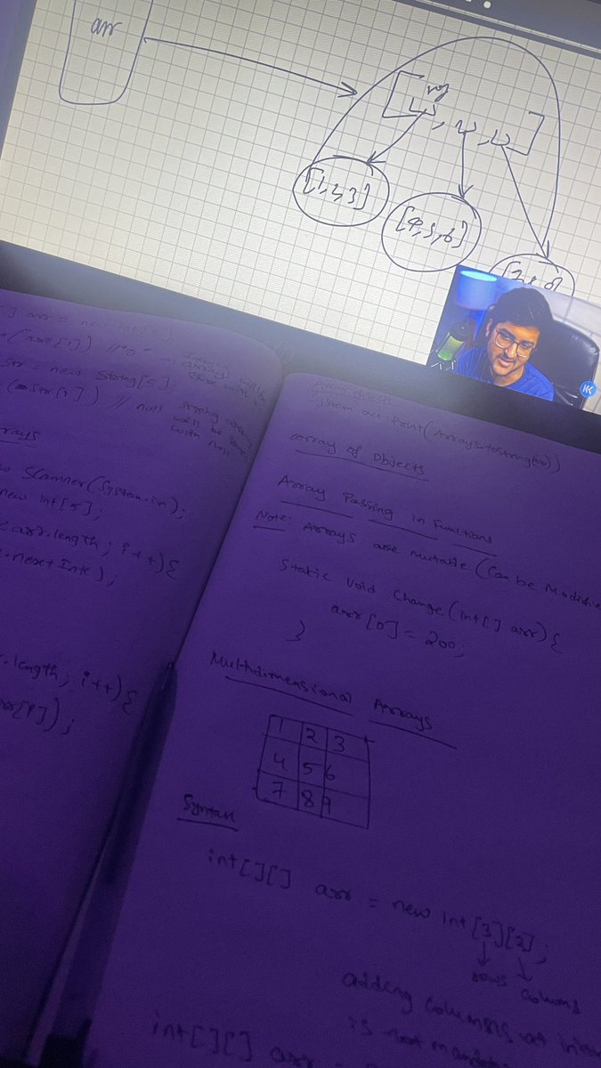Usman971982's tweet photo. #Day6 of My DSA Learning 💻

✅ Functions / Methods in Java 🔄
✅ Scope , Shadowing , Vararg , Method Overloading 
✅ Practice problems on functions 
✅ Introduction to Arrays , inputs , outputs , enhanced output , Multi dimensional arrays 

#LearnInPublic  #Java #DSAWithKunal https://t.co/VQGmBGcVcN