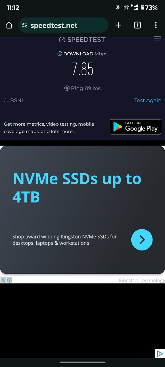 srikanth3303555's tweet photo. @neerajmittalias @BSNLCorporate Sir recently I ported from #JIO to #BSNL network I shocked the results on #3G network it's getting #7MBPS speed on #kamareddy #satisified if it's converted to #4g #40MBPs π₯³ @narendramodi @PMOIndia @BSNLCorporate @BsnlTelangana @JM_Scindia @IndianTechGuide @AshwiniVaishnaw https://t.co/1FJOUpvdif