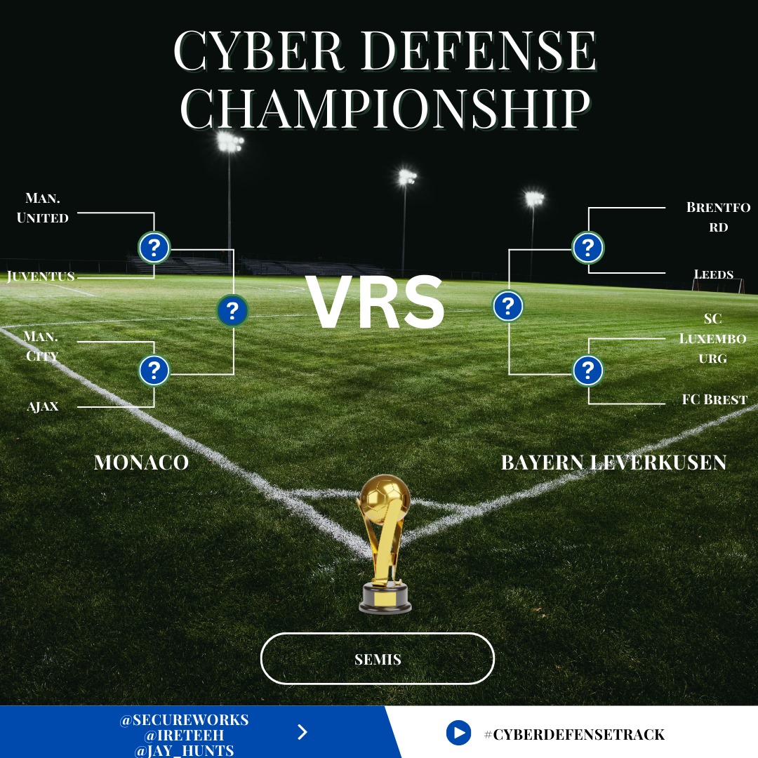 jay_hunts's tweet photo. Head- to-Head Semis!!!
#CyberDefenseTrack
@ireteeh @Secureworks
See you soon for the challenge!!!! https://t.co/bXvMQLhLvO