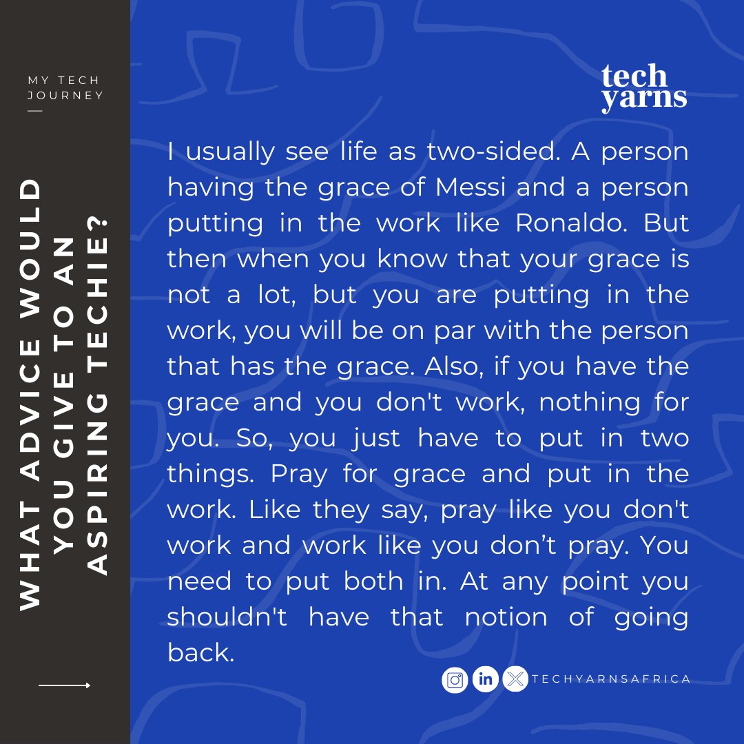 TechYarnsAfrica's tweet image. Click the link in our bio to read more!

#mytechstory
#techyarns 
#howigotintotech
