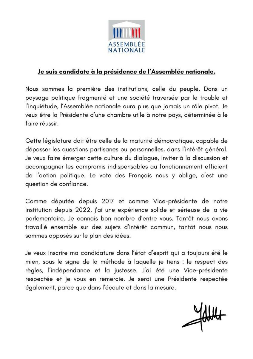 NaimaMoutchou's tweet photo. 🇫🇷 Nous sommes la première des institutions, celle du peuple.

Retrouvez ma lettre aux députés de la Nation ⤵️ https://t.co/9iS3DasUvR