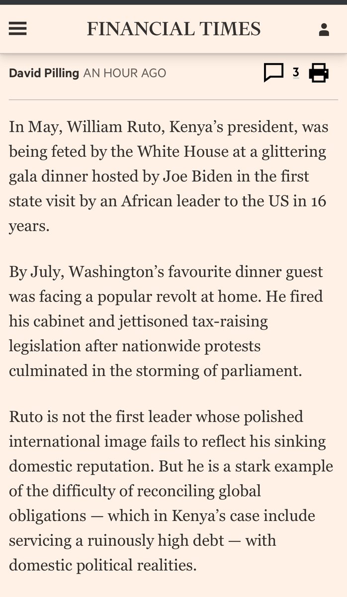 amenya_nelson's tweet photo. For a populist, Ruto’s reading of the popular mood has been inept. Having failed to subdue demonstrations through violence and intimidation. FT is injecting mai lawd💉💉🔥 https://t.co/72rpDgZSXJ