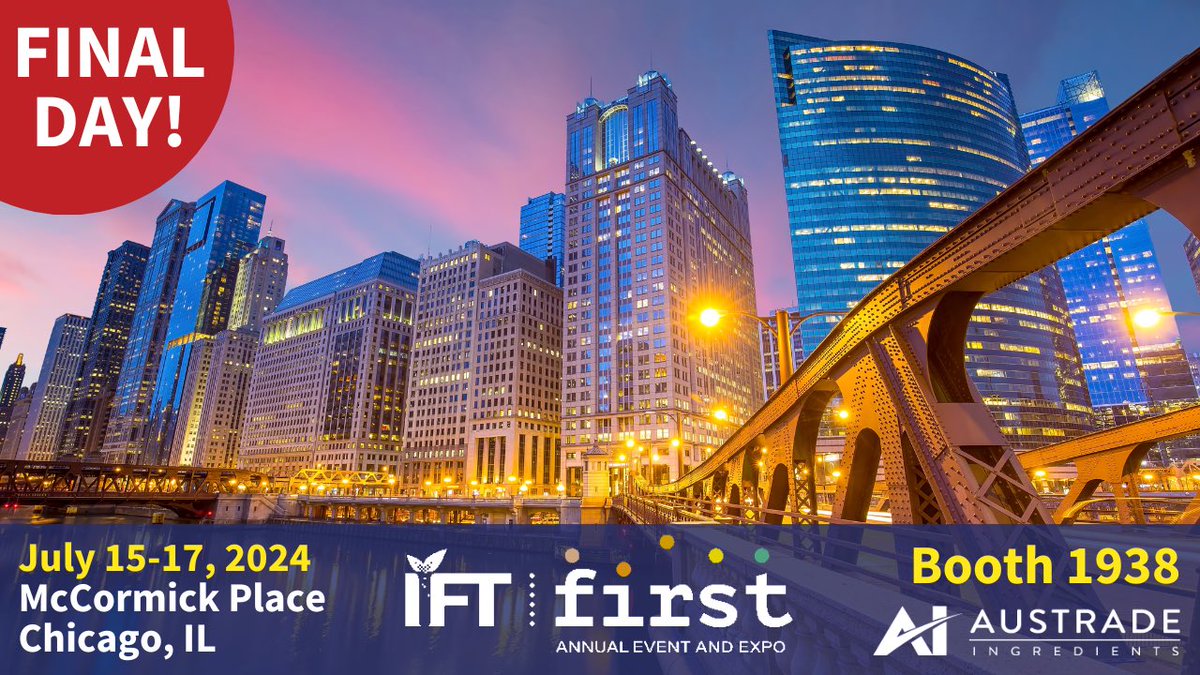 austradefoods's tweet image. Last chance to stop by 𝗕𝗼𝗼𝘁𝗵 𝟭𝟵𝟯𝟴 at 𝗜𝗙𝗧 𝗙𝗜𝗥𝗦𝗧 𝟮𝟬𝟮𝟰 and check out Austrade’s Certified Organic &amp;amp; Non-GMO Feature Ingredients

austradeinc.com

#ift #iftfirst #iftfirst2024