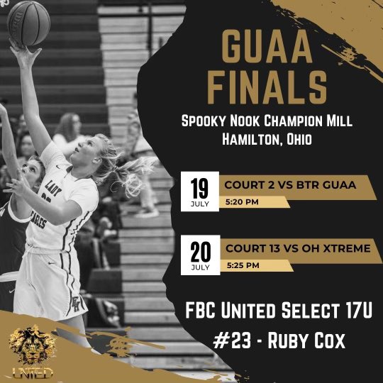 Ruby Cox (@ruby_cox11) on Twitter photo Went 4-0 in GUAA Session II this weekend, setting us up for a strong finish at the GUAA Finals! One final run with my FBC United Select 17U teammates. Game times on July 21st and 22nd are dependent upon the result of July 20th.
<a href="/fbcnashvilletn/">FBC Nashville</a>
<a href="/CoachFoot615/">CoachFoot615</a>
<a href="/dev_414/">FBC Dev</a> Went 4-0 in GUAA Session II this weekend, setting us up for a strong finish at the GUAA Finals! One final run with my FBC United Select 17U teammates. Game times on July 21st and 22nd are dependent upon the result of July 20th.
<a href="/fbcnashvilletn/">FBC Nashville</a>
<a href="/CoachFoot615/">CoachFoot615</a>
<a href="/dev_414/">FBC Dev</a>