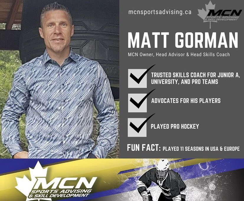 Meet Matt Gorman: MCN Owner, Head Advisor &amp; Head Skills Coach🏒

Matt’s full story👉 mcnsportsadvising.ca/our-team/