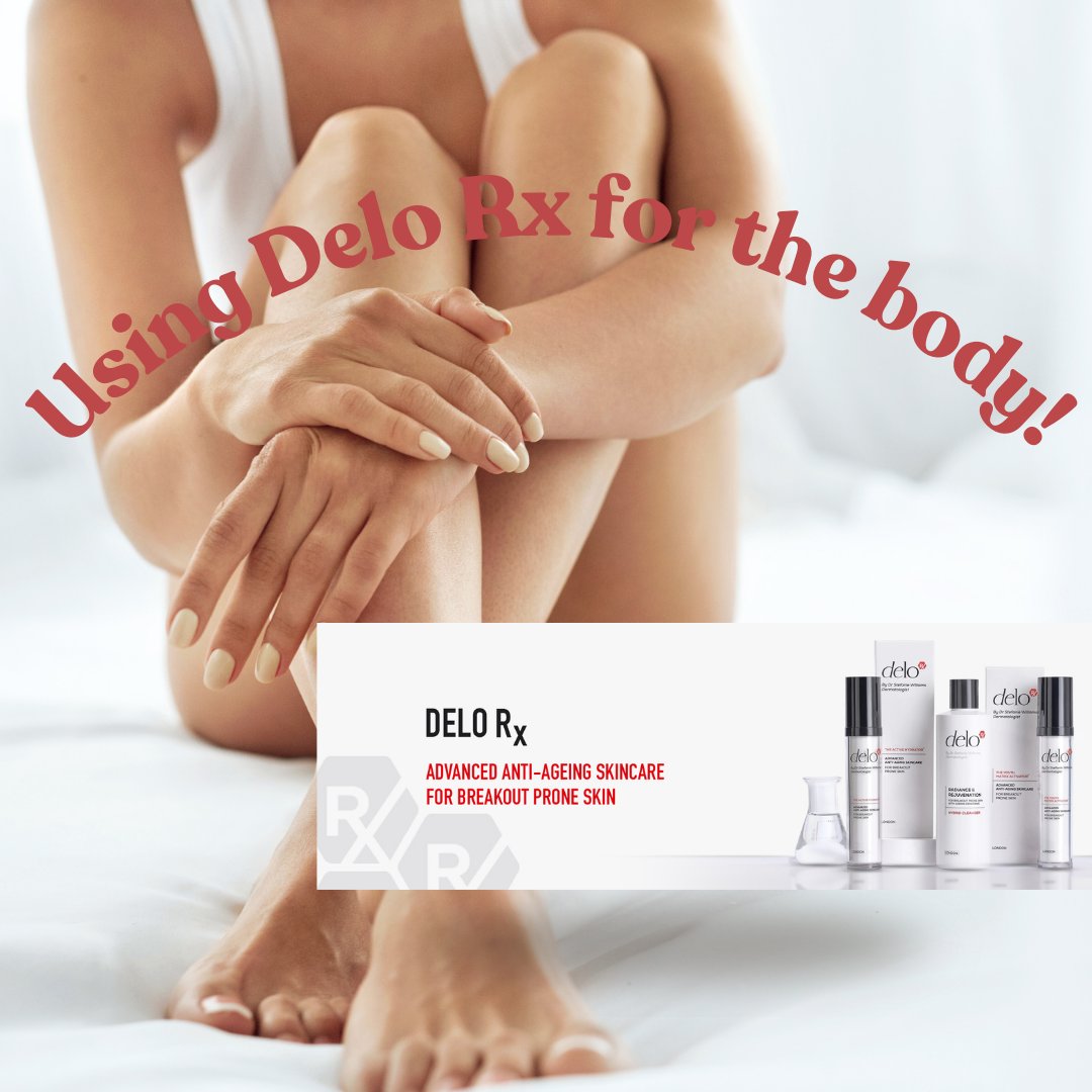 Can I use the Delo Rx face products on my body? Yes! 

Delo Rx  facial cleanser contains anti-blemish, soothing, and anti-ageing ingredients which are powerful, yet gentle enough for more sensitive skin. Key active ingredients include Salicylic Acid, known for decongesting pores