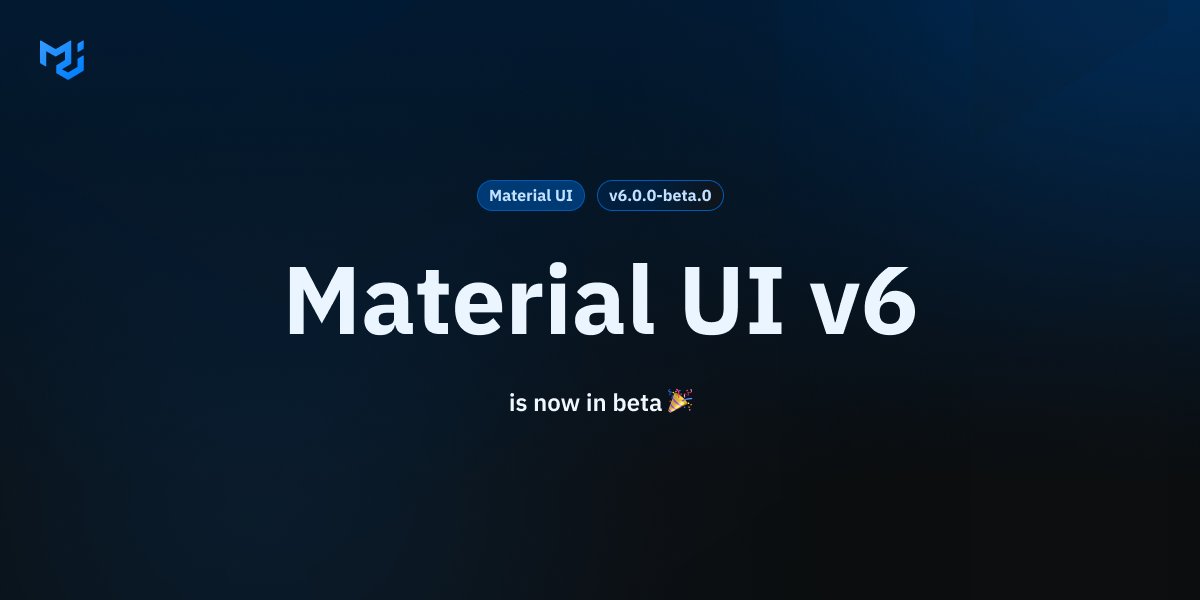 Big news! 🎉 Material UI v6 is now in beta 🎉

This release introduces performance improvements, RSC-compatible layout components, new features, and more. We’re looking for feedback before the stable release. Come help us out!

Here's what's new ⬇️

next.mui.com/material-ui/mi…