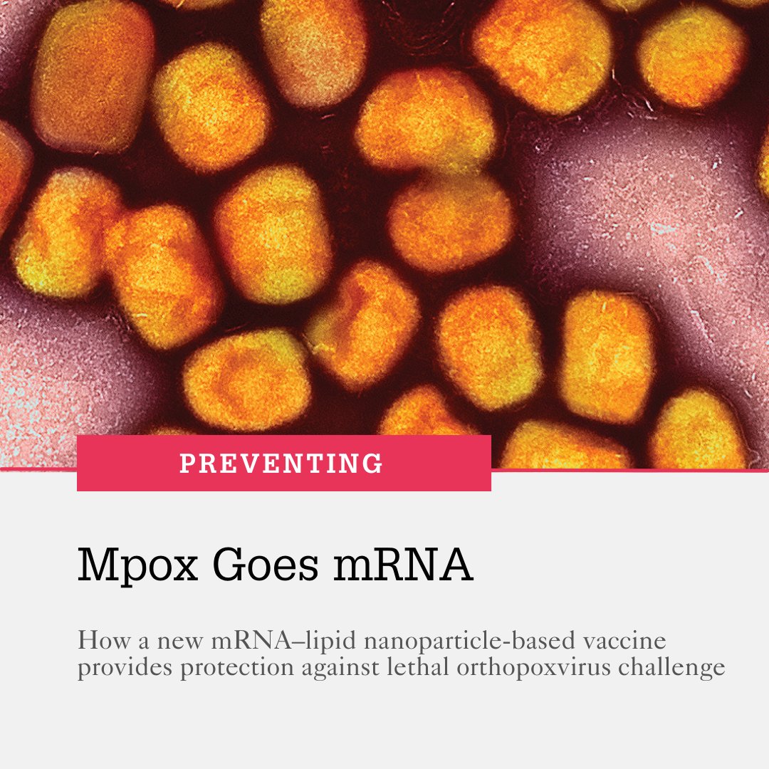 A new #mRNA-lipid nanoparticle-based #vaccine provides protection against lethal #orthopoxvirus challenge. Read more about the research in the article below 👇
bit.ly/3tqBwI4