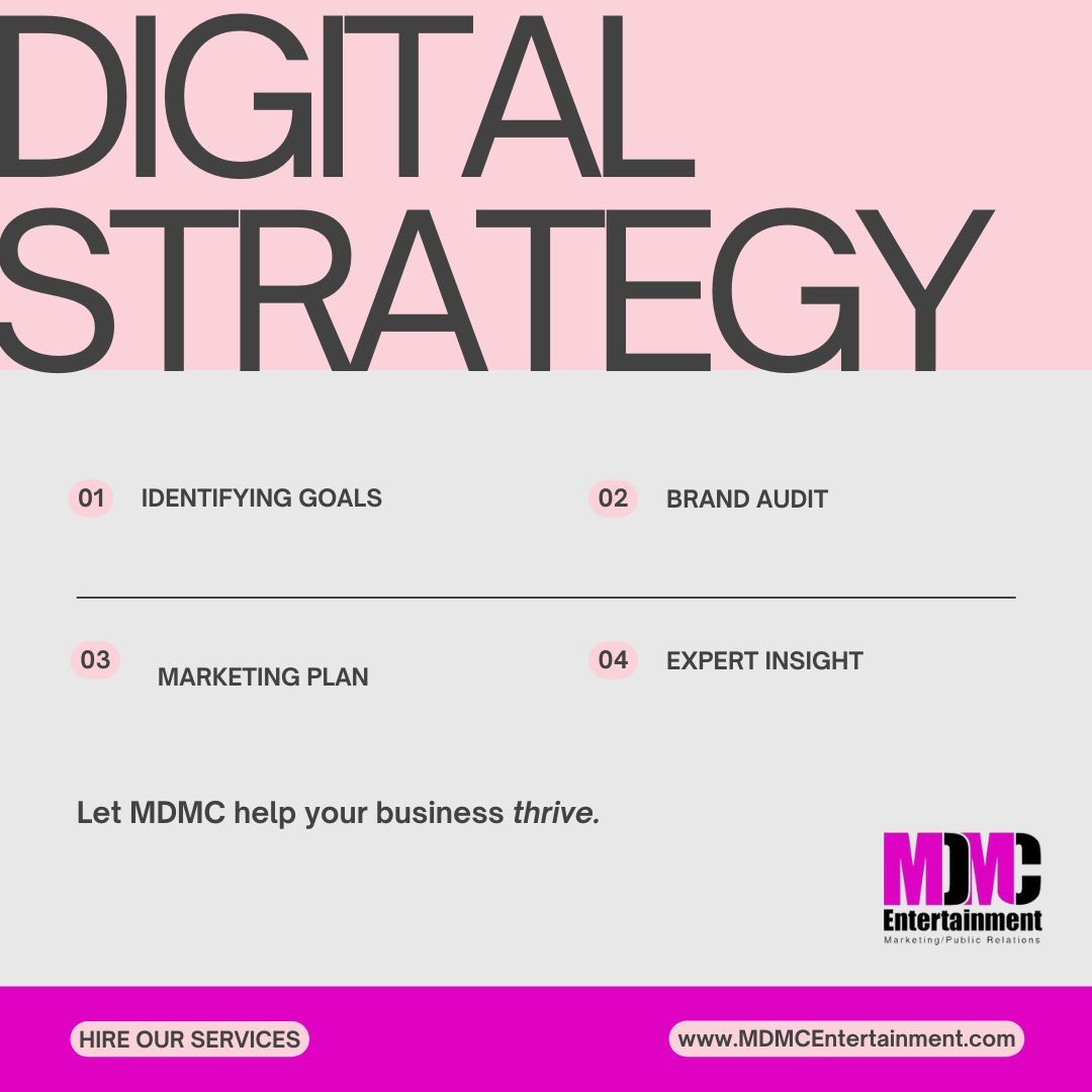 MDMCEntertain's tweet photo. Coming up with a whole digital strategy for your business can be daunting. We have the experience and expertise to help you craft something unique and effective for your business. Reach out to us today!

#MDMCEntertainment #DigitalStrategy #Marketing https://t.co/FbHD8tNWpN