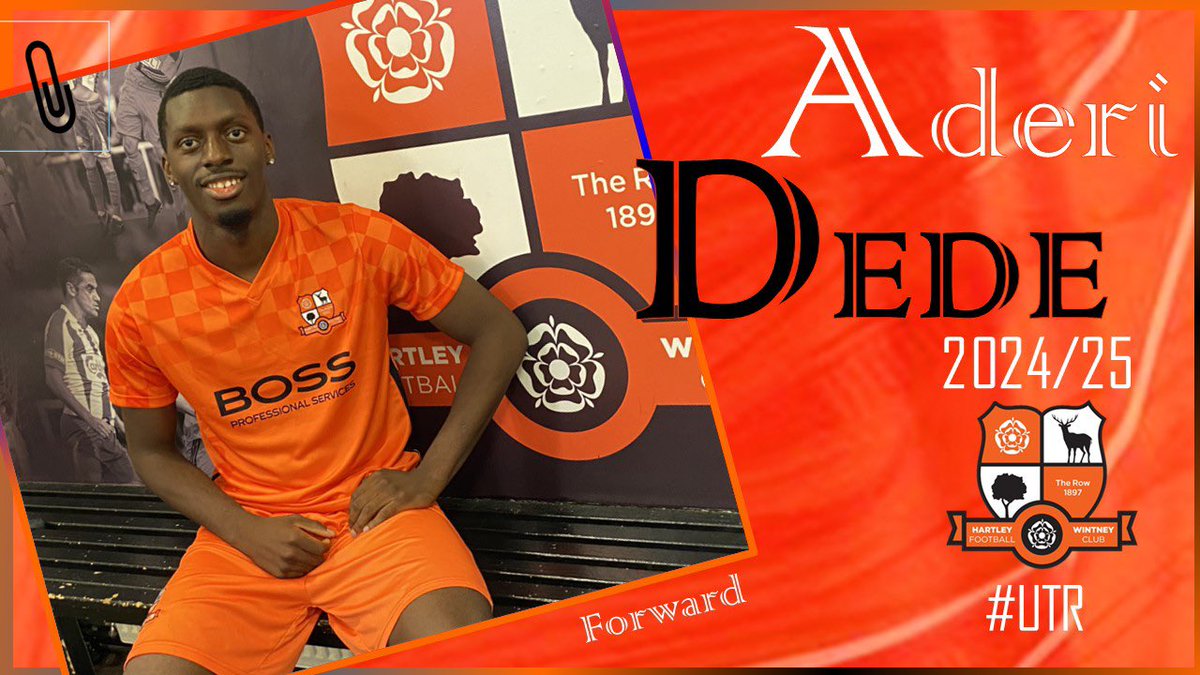 HartleyFC's tweet image. Player news anyone? Thought so…

✍️Aderi Dede dons the orange!

 @aderidede joins us having scored 9 goals in 15 games for @CorinthianCas last season &amp;amp; has really impressed in pre season. 

The driven forward is an exciting addition to the squad.

Welcome to The Row 🤝

#UTR🧡