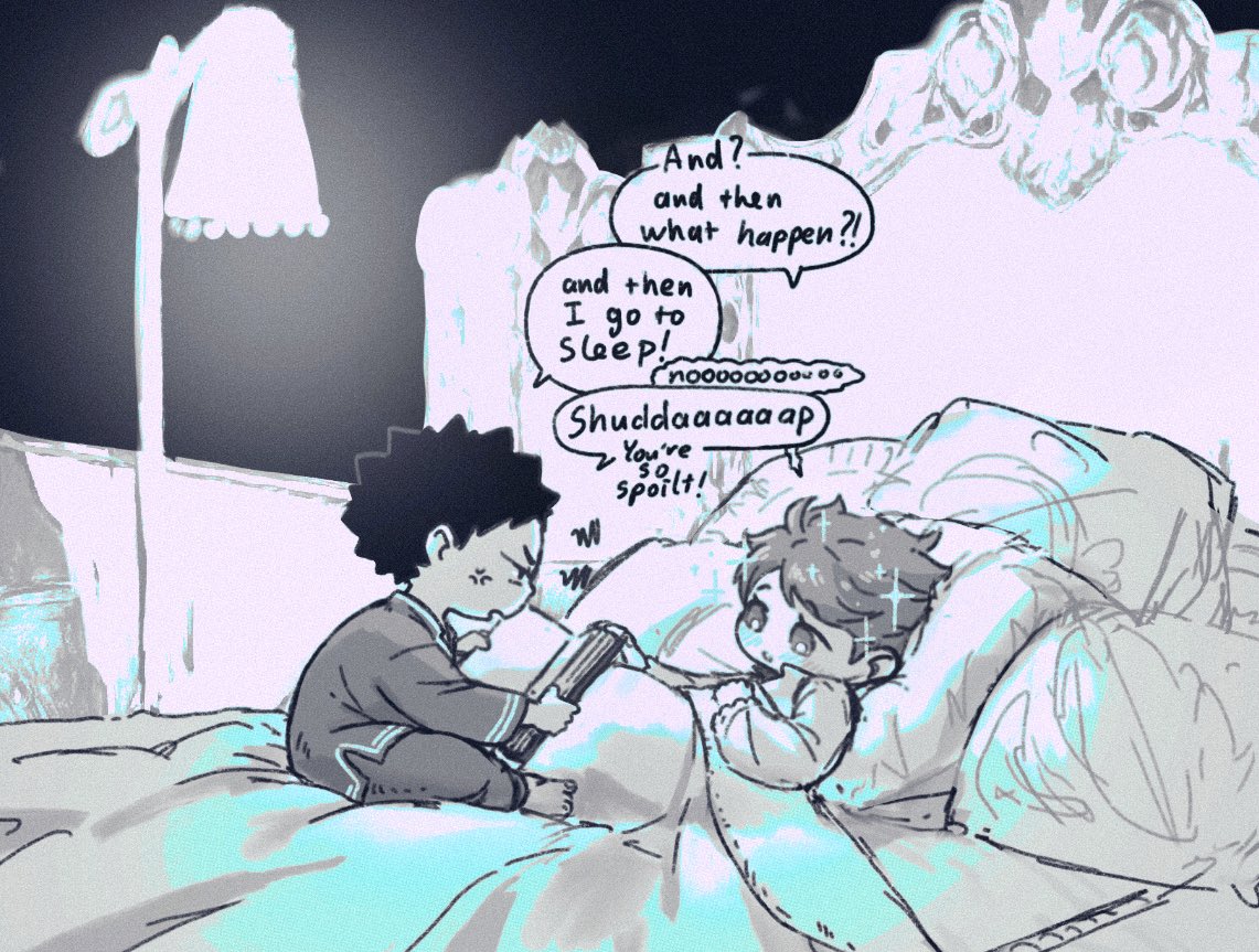 Prince Kawa and his page, Iwa.  😑📖 🥺✨

(Iwa use the Prince’s lil knees to prop up the heavy ass book…to be fair, he’ve been reading for hours)
