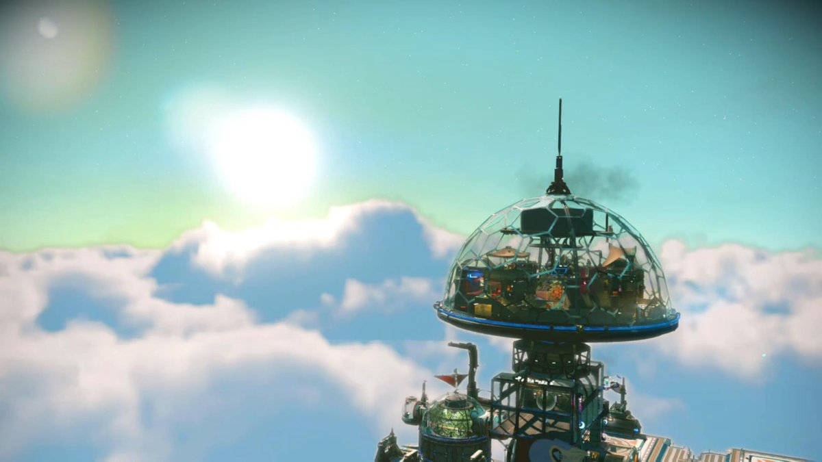 cmdr_eagle131's tweet photo. Loving the visuals in #NoMansSky that the Worlds Update brought! 

Take a look at the new cloud rendering as seen above the clouds from the Flying City of Exington base!

Video Here:
https://t.co/7lgOljjxKe

@NoMansSky @hellogames https://t.co/4WFK4mTk5c