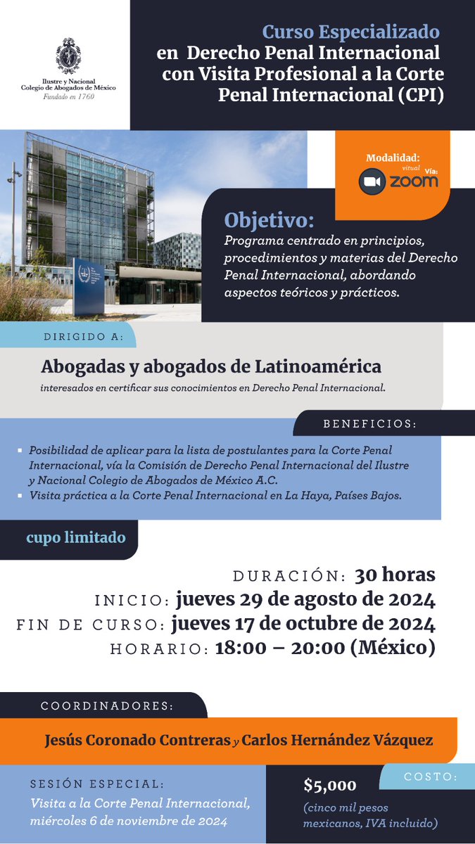 JesusCoronado13's tweet photo. "Día de la Justicia Penal Internacional". Cada 17 de julio se conmemora por el Estatuto de Roma de la @IntlCrimCourt 

Para conocer más de esto les recomiendo 📚el TODO Penal Internacional de @Bosch_Mx_ e inscribirse al curso de la Comisión Penal Internacional del @INCAM_Abogados https://t.co/0NRZOpocq7