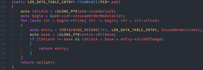 mrexodia's tweet image. 🚨 Want to quickly find the ntdll base without checking the module name? 🚨 You can use the location of the LoaderLock to know which range is the right one. #redteam #security #redteamtips