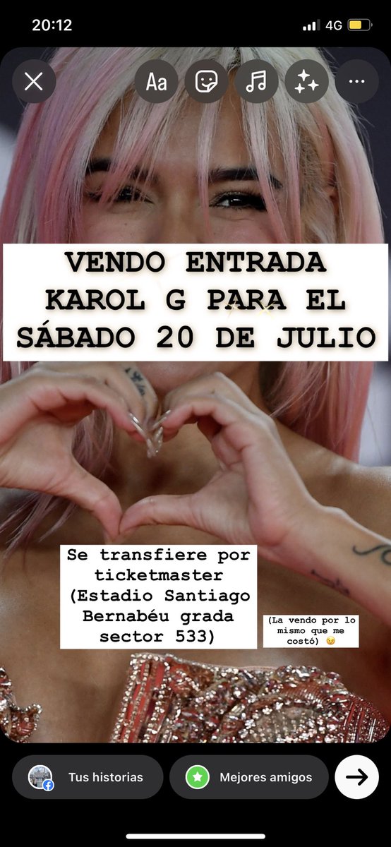 arajimper's tweet photo. #entradakarolg #entradas #entradakarolgeuropa #concierto #Bernabeu #sabado #20dejulio https://t.co/OwSNZZiH5J