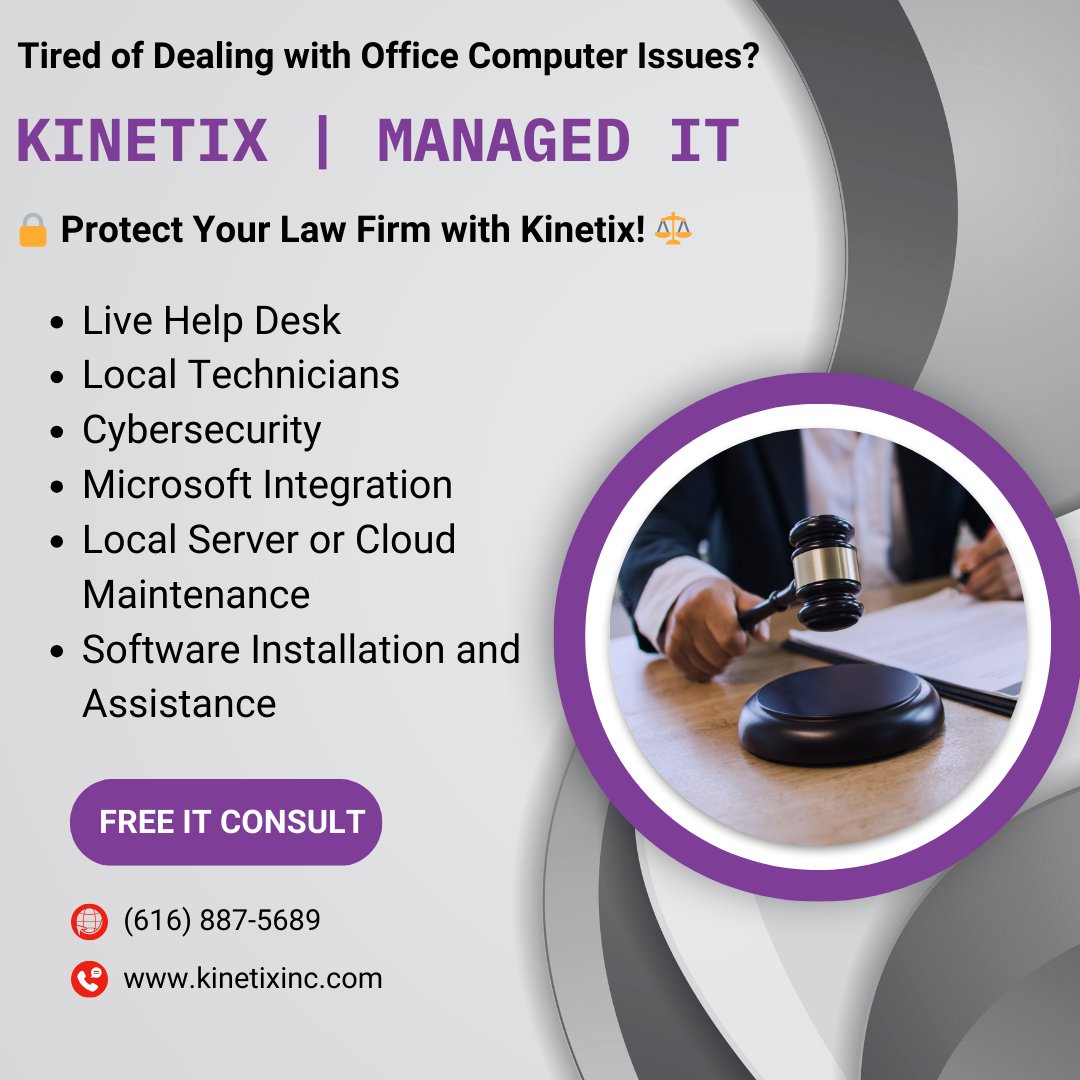 ATTENTION ALL MICHIGAN LAW FIRMS!

For more information visit kinetixinc.com