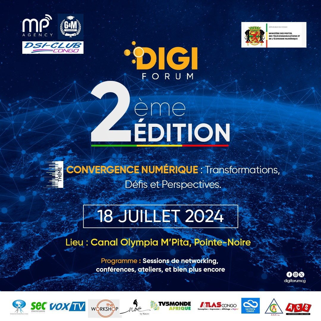 Vive la jeunesse congolaise décomplexée ! 
Rdv pris demain 18 juillet 2024 à <a href="/canalolympia_/">CanalOlympia</a> de M'pita <a href="/PointeNoire116/">Villepointenoire</a> pour la deuxième édition de Digi Forum organisée par <a href="/kaniok1/">Armand Kani OKOKO</a> postetelecom.gouv.cg leonjusteibombo.cg