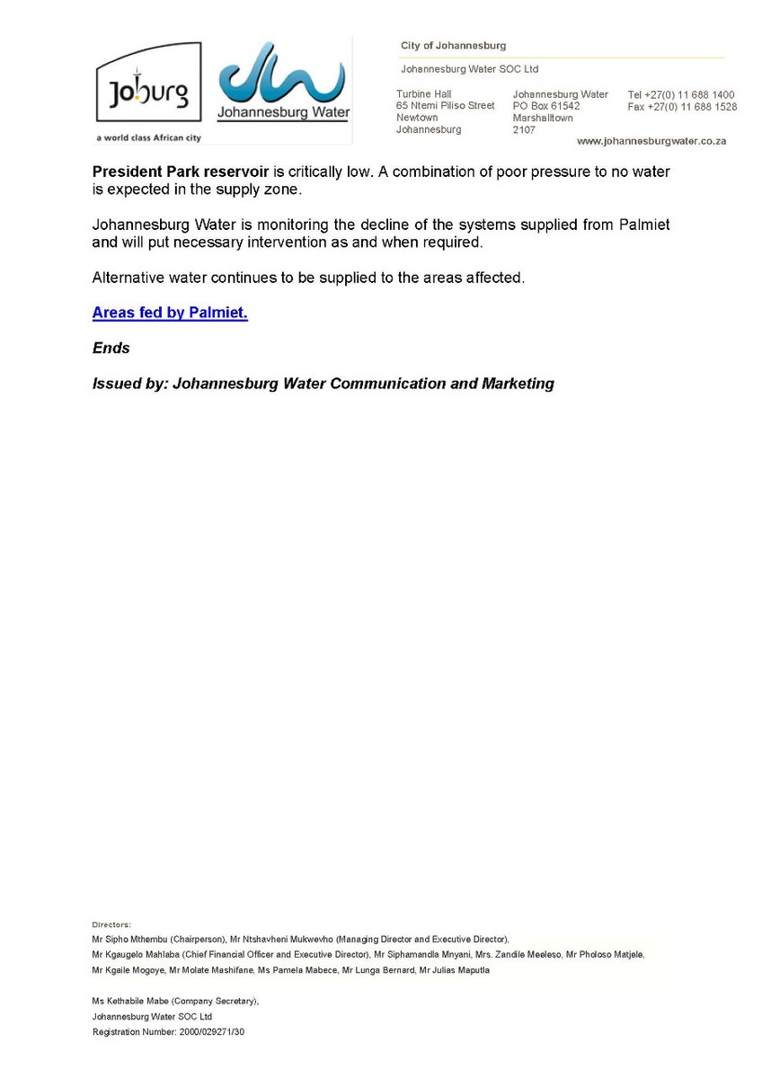 Johannesburg Water tweet media
