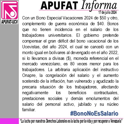 #BonoNoEsSalario
<a href="/fenasipruv/">fenasipruv</a>