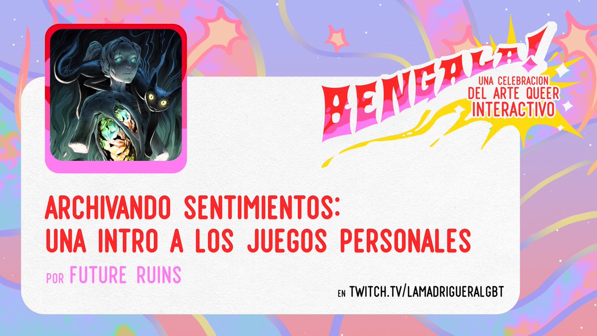 ✨ Charlitas en el Bengala! ✨

FUTURE RUINS nos abre la puerta a una expresión del medio estimulante, contundente y, sobre todo, personal.

"Archivando sentimientos: una intro a los juegos personales", el jueves 18 a las 12:00h en twitch.tv/lamadrigueralg…
