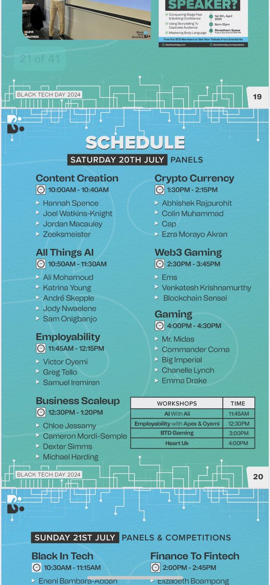 Holiday ends Friday and then…. This weekend the huge event <a href="/blacktechday/">Black Tech Day</a> it’s going to be amazing , there is tickets still left so make sure you get your hands on one and come along!! This is Saturdays jam packed day!!!! #btd2024