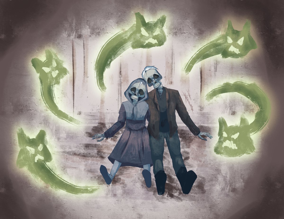 Solo pasaba a compartir mi serie de ilustraciones de #Lovecraft, 'Los gatos de Ulthar' || Just wanted to share my illustration series of Lovecraft, 'The Ulthar Cats'
#Horror #digitalart #Cats