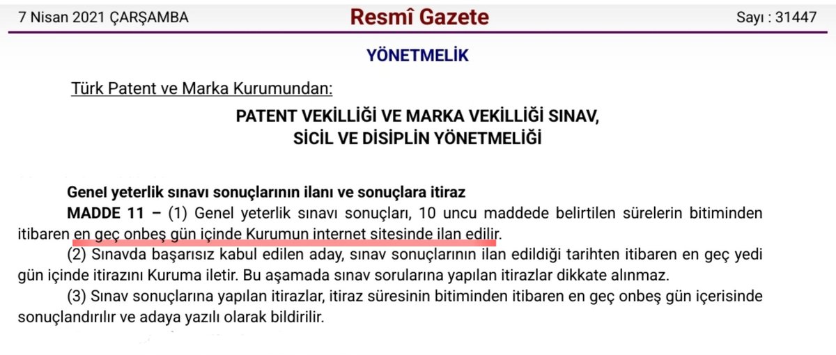 PATENT VE MARKA VEKİLLİĞİ SINAV SONUÇLARI NEDEN AÇIKLANMIYOR❓️

📢TALEP
TOPLU SUÇ DUYURUSU ve
BASIN AÇIKLAMASI ÇAĞRISIDIR

📌Mevzuat gereği 20 Haziran 2024 tarihinde açıklanması gereken Patent Vekilliği ve Marka Vekilliği Sınavı SONUÇLARI üzerinden 1 ay geçmiş olmasına rağmen