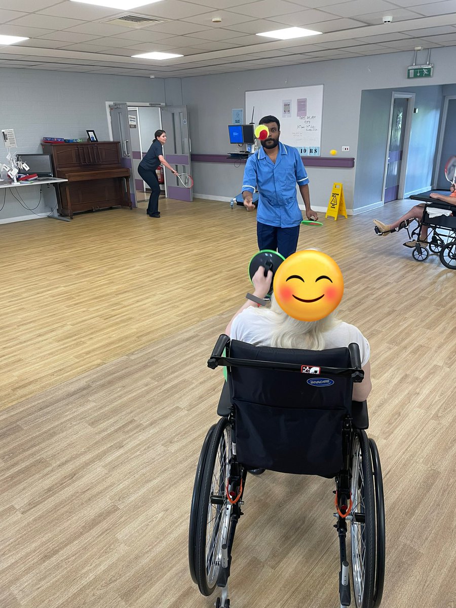 A well attended upper limb group this morning. Lots of activities and lots of laughs! 🎾🥅🎳
