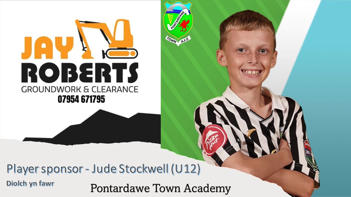 pontyacademyfc's tweet photo. ᴘʟᴀʏᴇʀ ꜱᴘᴏɴꜱᴏʀ 2024/25

Jude Stockwell from our talented U12 team has been sponsored by Jay Roberts Groundwork &amp; Clearance. Thank you for your support of Jude. It is much appreciated. #InvestInYouth #UppaPonty https://t.co/lCiITqJIQd