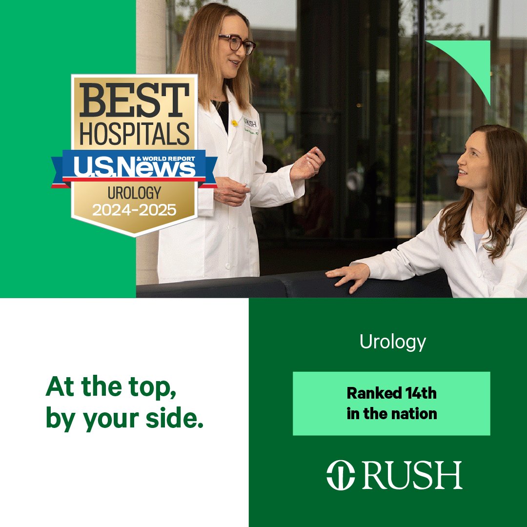 Rush Urology (@rushurology) on Twitter photo We're proud to be among the nation's best in urologic care — ranked #14 in the nation by <a href="/usnews/">U.S. News & World Report</a> in their #BestHospitals rankings. Thank you to our innovative team members and dedicated patients for making this possible. Together, we're leading the way in urologic care. We're proud to be among the nation's best in urologic care — ranked #14 in the nation by <a href="/usnews/">U.S. News & World Report</a> in their #BestHospitals rankings. Thank you to our innovative team members and dedicated patients for making this possible. Together, we're leading the way in urologic care.