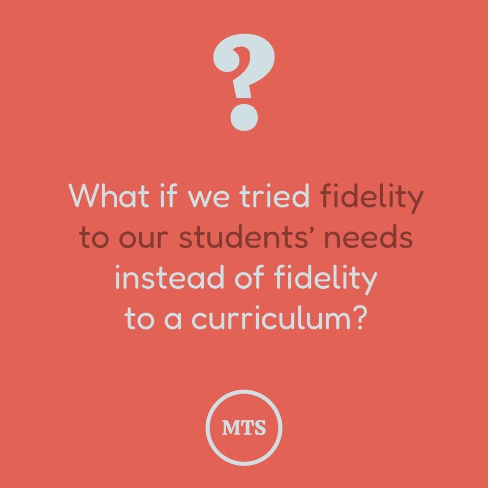 Forcing all teachers to teach the same way from the same manual is not only bad for teachers, it's bad for kids, too. We can't tell teachers to be flexible and responsive one day, and then strip their autonomy away the next day. It's just not sustainable.