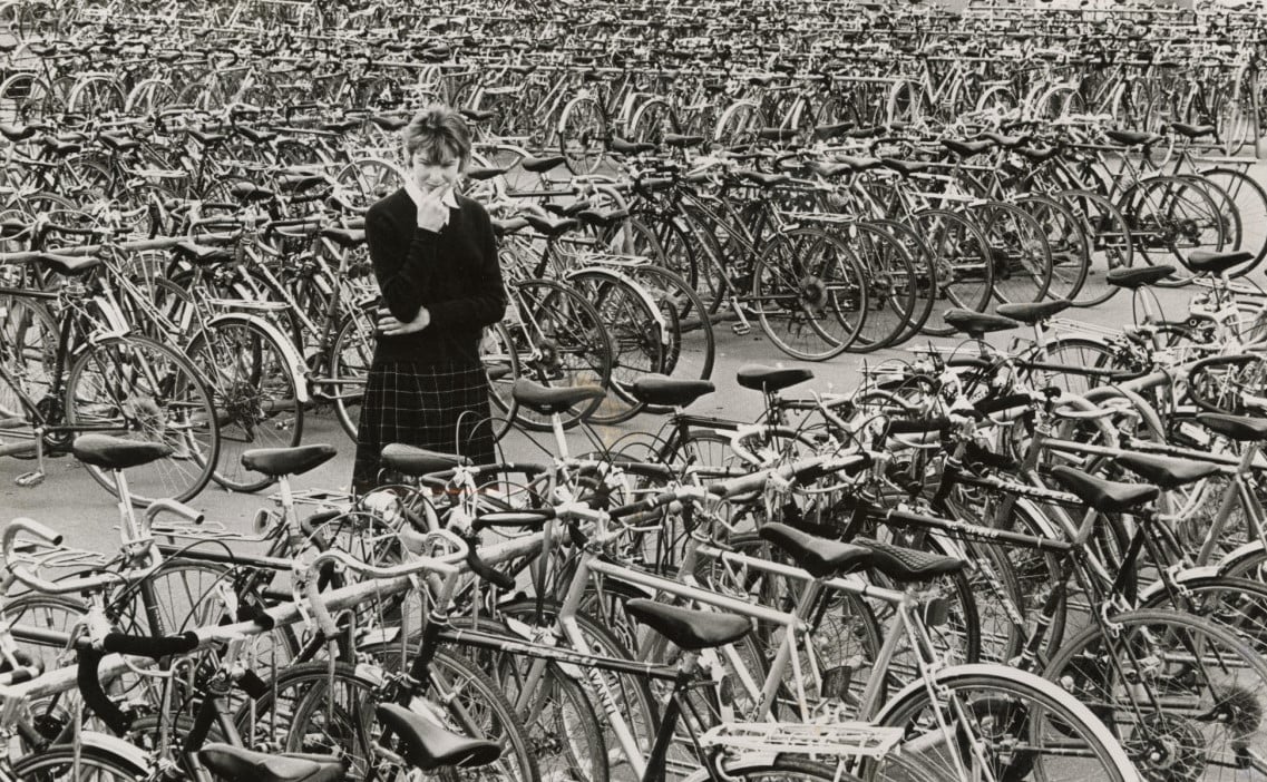 It's funny how we marvel at giant bike-parking facilities in cities like Amsterdam, but forget there used to be lots of those places in New Zealand. (Burnside High, Christchurch, 1986)