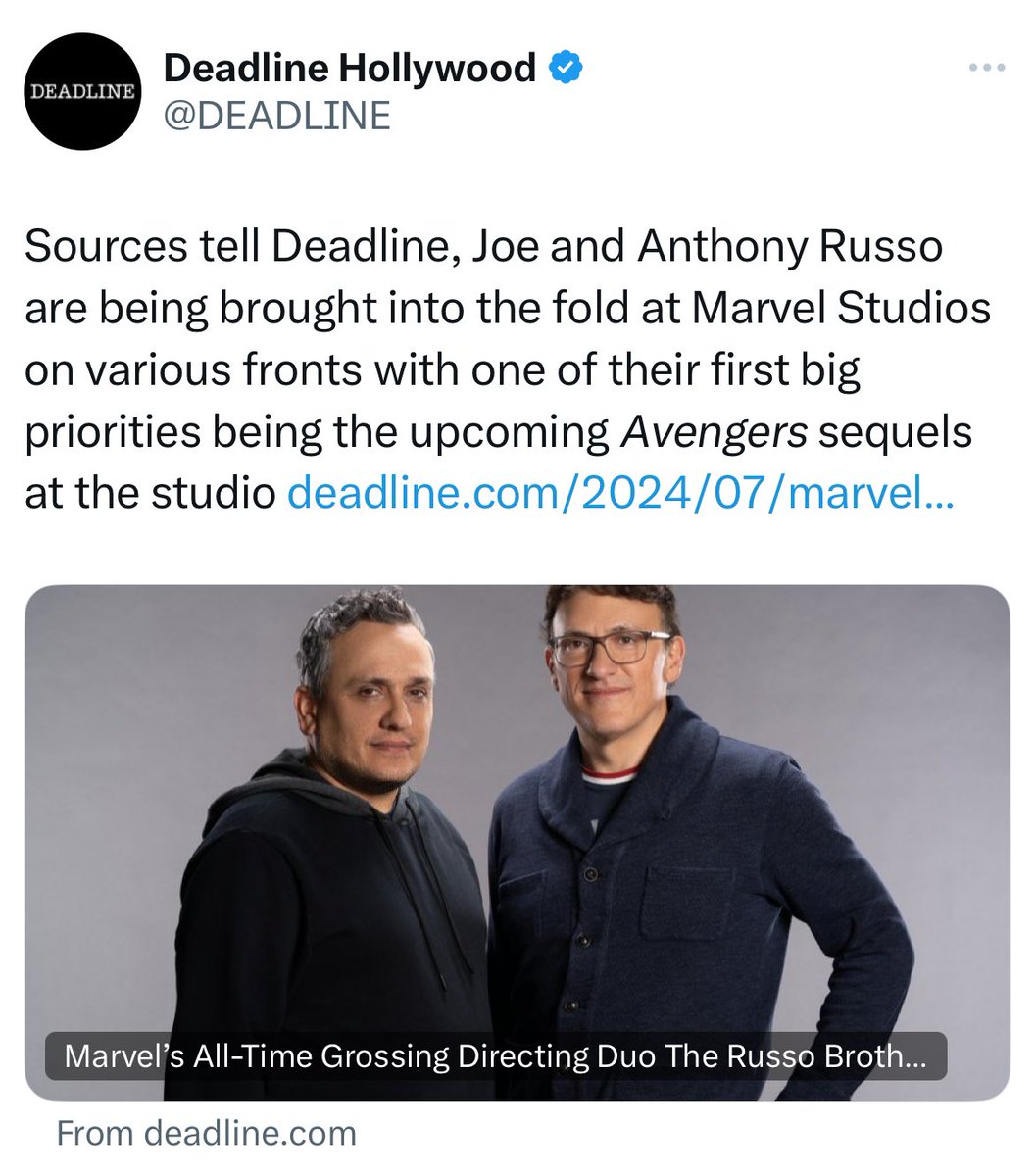 Joe Russo tweet media