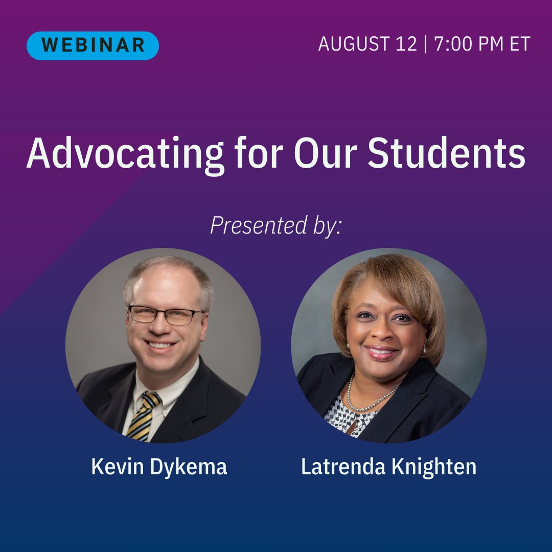 Join NCTM President <a href="/kdykema/">Kevin Dykema</a> &amp; President-Elect <a href="/LatrendaK/">Latrenda Knighten</a> on August 12 for a member-only, complimentary webinar as they share practical ideas, strategies, and resources you can use with administrators, board members, caregivers, &amp; other community members: nctm.link/bLPZm