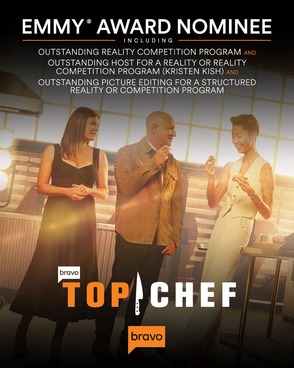 Get in your whites, pack your knives, and pour a Pumptini... the best days of our lives are back! CONGRATS to #PumpRules, #BelowDeckDownUnder, and #TopChef for a total of SIX #Emmys nominations! ️🍸⚓🔪