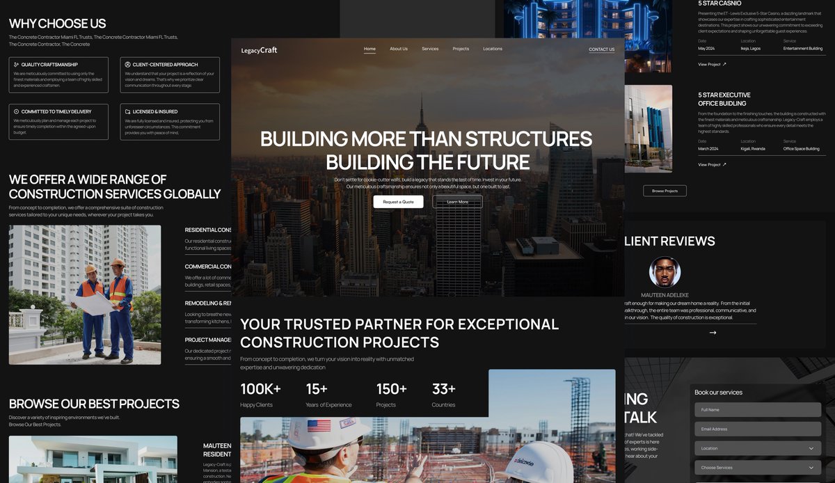 I present to you, Legacy-Craft, a construction company landing page.

View full design here: behance.net/gallery/203491…

What do you think guys?