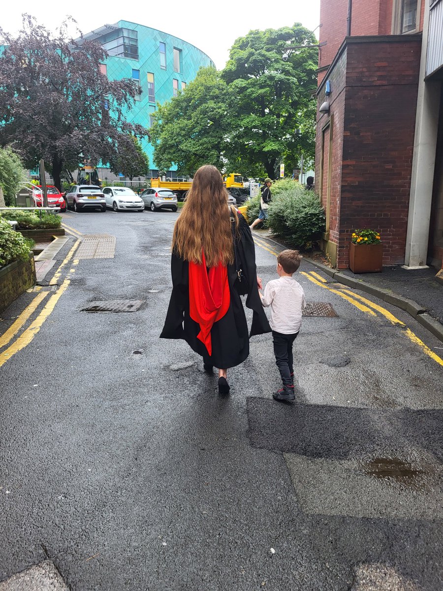 Graduated last week, accompanied by my little brainchild! Eight months pregnant when I completed my MLitt, and now a PhD grad with a four year old. 

Wouldn't have traded the chaos for anything ❤️