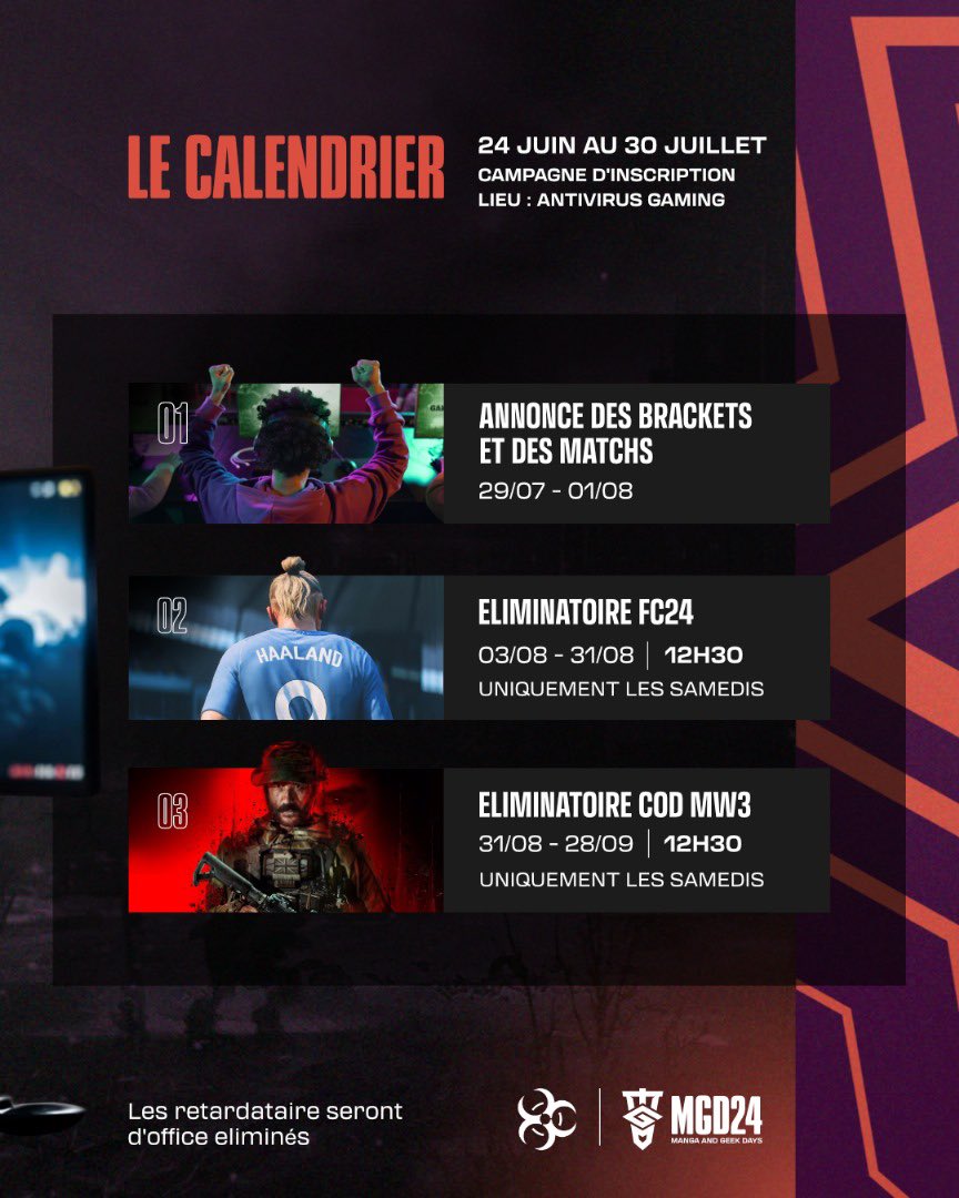Si pensez que avez le talent pour compétir sur FIFA (FC24) et Call of Duty, C’est le moment de vous inscrire auprès de notre partenaire, Antivirus Gaming, au Galleria Mall ✨ repartagez le visuel pour donner de la force.