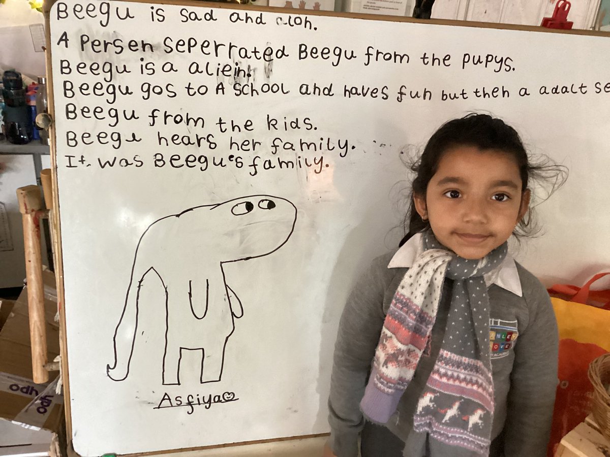 MrsGriffiths7's tweet photo. I love it when children choose to do things like this in provision #eyfs #writing #beegu https://t.co/rNSLFU8ocD