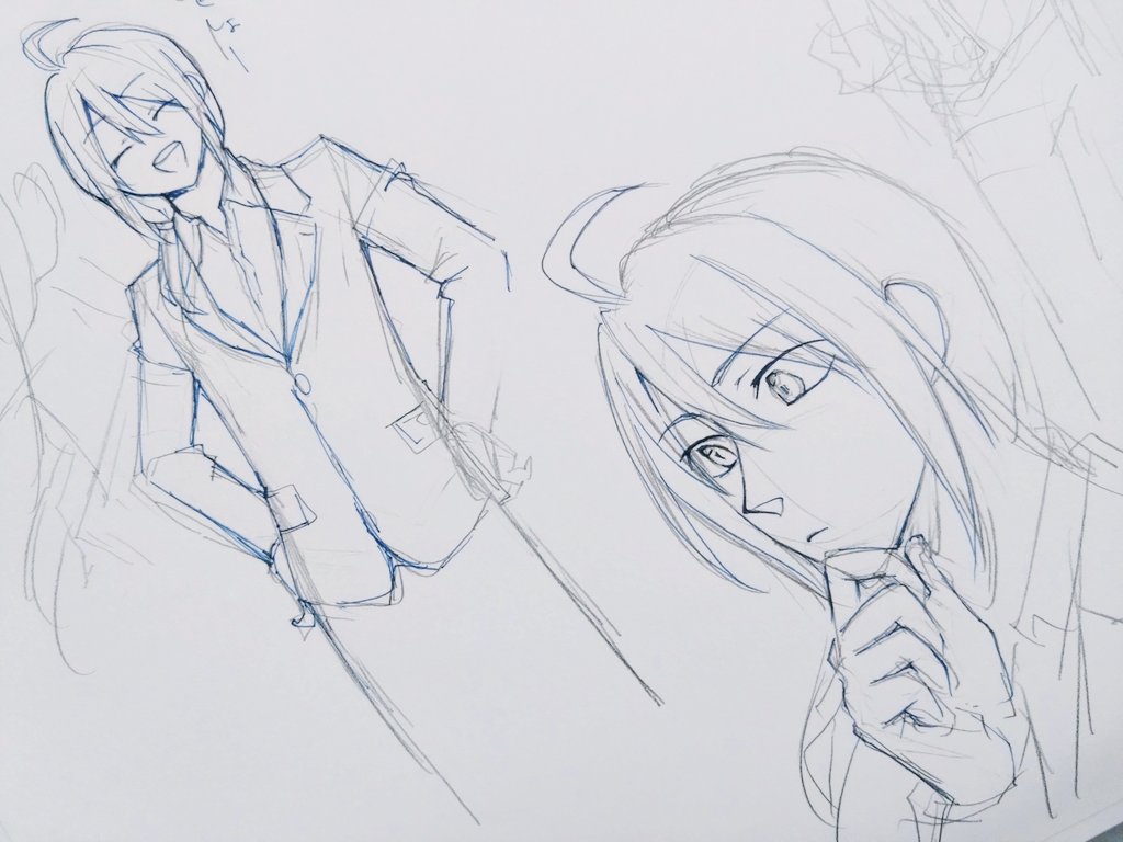ritsu_xp's tweet photo. 少し前にアニメを見返して描くのを再開したんだけど、ｱｯ ﾔﾍﾞ ジャケットのボタン間違えた…とか凡ミスしたので色々諦めた https://t.co/gAonJjrJ63