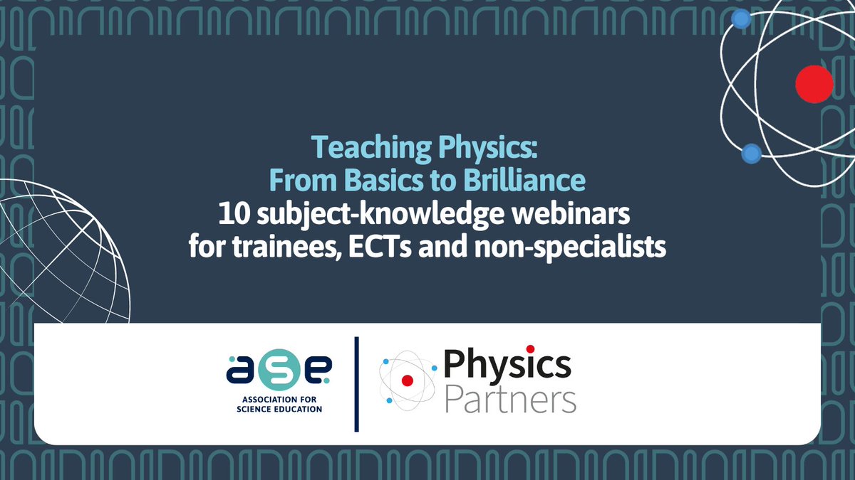 The ASE (@thease) on Twitter photo Exciting News!
In partnership with <a href="/PhysicsPartners/">PhysicsPartners</a>, we're launching a programme of 10 interactive online physics subject-knowledge sessions. You can book one, two, or all sessions! Read more & book today! 🔗 ow.ly/aIQ750Sun4W
#PhysicsEducation #OnlineLearning Exciting News!
In partnership with <a href="/PhysicsPartners/">PhysicsPartners</a>, we're launching a programme of 10 interactive online physics subject-knowledge sessions. You can book one, two, or all sessions! Read more & book today! 🔗 ow.ly/aIQ750Sun4W
#PhysicsEducation #OnlineLearning