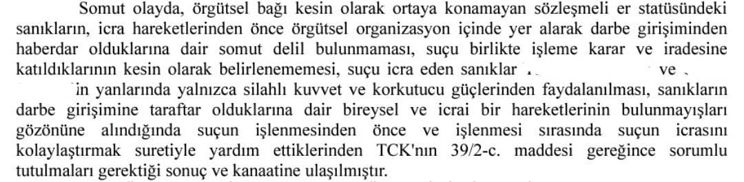<a href="/yilmaztunc/">Yılmaz TUNÇ</a> Sayın bakanım, söylediğiniz gibi. Mahkeme kararında da suçları olmadığı sabit olan erler hapiste. Beraat yok. Sadece alanda bulundukları için bu ceza ağır değil mi? Sizin söylediğiniz gibi olsaydı neden beraat verilmedi? Kendi istekleri ile gözaltına alınmayı İSTEDİLER POLİSTEN