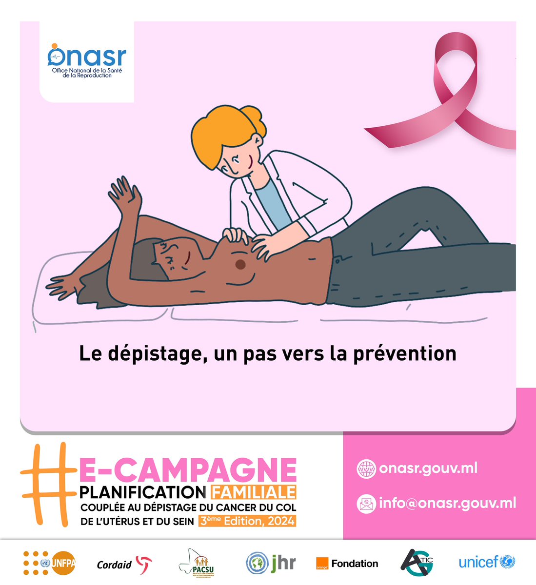 📢 Chers jeunes, prenez soin de votre santé! 📢
 
Se faire dépister pour le cancer du col de l'utérus et du sein est une étape importante pour votre santé. 
Comprenez le processus et trouvez les ressources disponibles près de chez vous.
 
#onasr