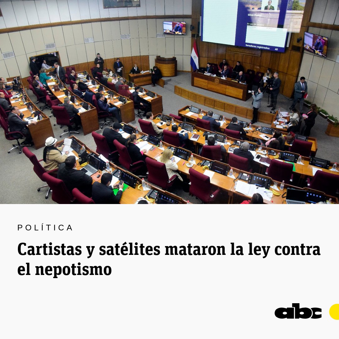 La versión aprobada por una mayoría cartista y sus satélites en el Senado no incluye sanciones penales, no contempla el #Nepotismo cruzado y excluye la posibilidad de impulsar juicios políticos o pérdidas de investiduras a los involucrados.

📲 Leé más: abc.com.py/politica/2024/…
