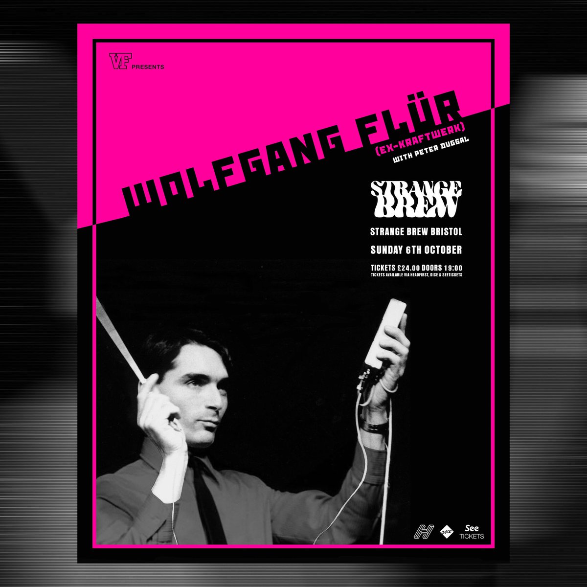 VF Presents (@vfpresents) on Twitter photo Bare with us whilst we’re ironing out some ticketing issues with <a href="/dicefm/">DICE</a> but in the meantime tickets for Wolfgang Flür (Ex Kraftwerk) + <a href="/peterduggal/">MOVED TO BLUESKY - https://bsky.app/profile/peterd</a> on Sunday 6th October <a href="/strangebrewbriz/">StrangeBrewBristol</a> are On Sale Now Via <a href="/seetickets/">See Tickets</a> & Headfirstbristol.co.uk Bare with us whilst we’re ironing out some ticketing issues with <a href="/dicefm/">DICE</a> but in the meantime tickets for Wolfgang Flür (Ex Kraftwerk) + <a href="/peterduggal/">MOVED TO BLUESKY - https://bsky.app/profile/peterd</a> on Sunday 6th October <a href="/strangebrewbriz/">StrangeBrewBristol</a> are On Sale Now Via <a href="/seetickets/">See Tickets</a> & Headfirstbristol.co.uk