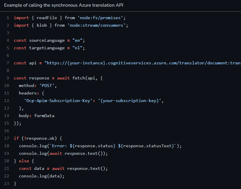 ESPC_Community's tweet photo. Check out "#DevHack: Using the synchronous Azure translation API in Node.js" by MVP Elio Struyf. Learn how to leverage Azure's powerful translation capabilities seamlessly in your Node.js applications. Don't miss out! 👉 https://t.co/ZnkSYikxaL #Azure #NodeJS #TranslationAPI https://t.co/DW0Sr4qRdk