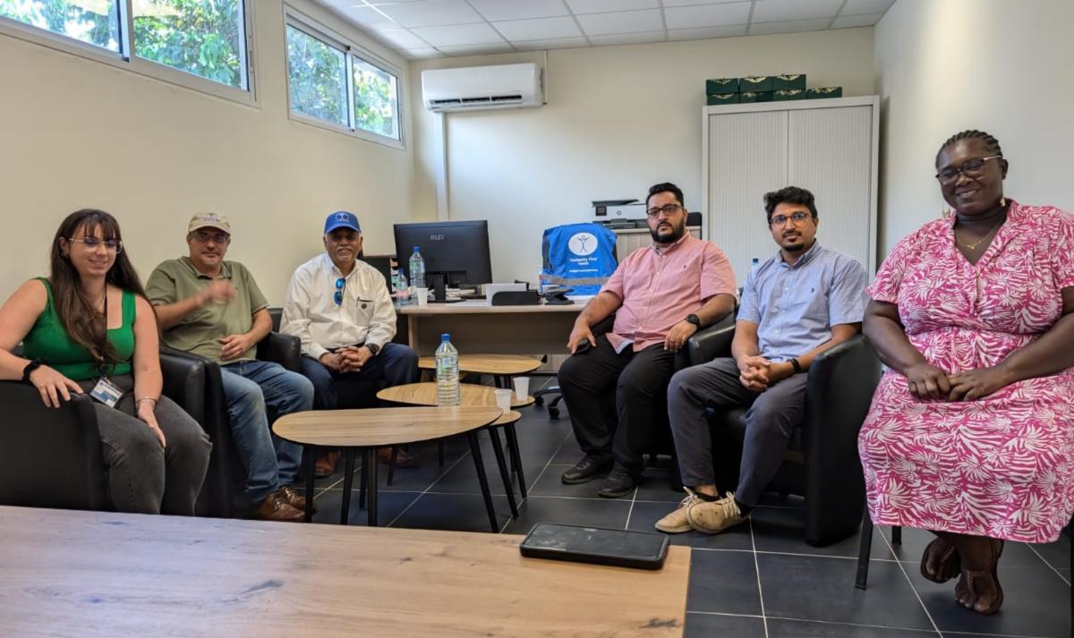 Meeting HFFG team members at their headquarters in Cayenne.