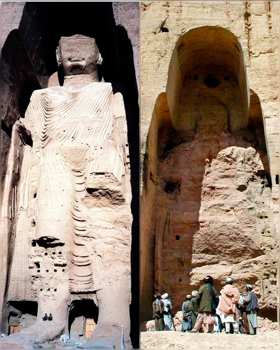 アフガニスタンの石像 The Buddhas of Bamiyan were two giant statues carved into the