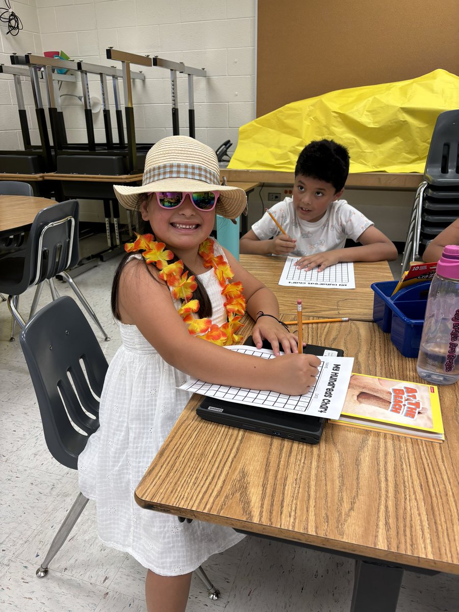 There’s nothing like practicing math skills in your Beach Day outfit! <a href="/ForestGroveES/">Forest Grove ES</a>